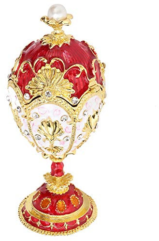 HAODUOO Schmuck-Aufbewahrungsbox, Emaille-Osterei, Retro-Stil, kleine Schmuckschatulle, Kunsthandwerk, Schmuck-Organizer, Schmuckschatulle, Dekoration