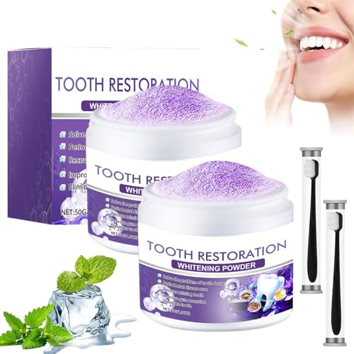 Polvere Minerale Per Il Restauro Dei Denti,Oyikey Teeth Restoration,Polvere Minerale Per La Salute Dei Denti,Polvere Per Il Restauro Dei Denti,Efficace Nel Rafforzare Denti E Gengive (2 pz)