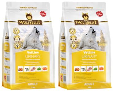 Wolfsblut VetLine Urinary Huhn & Süßkartoffel 2 x 2kg Trockenfutter – Diät-Alleinfuttermittel für Hunde mit Struvitsteinen, unterstützt Harnwege & pH-Wert, getreidefrei