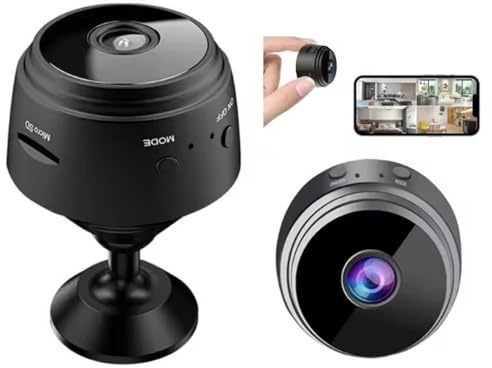 Mini Caméra Wi-Fi VivoCam, Caméra de Sécurité Sans Fil HD 720p avec Détection de Mouvement et Vision Nocturne, pour Intérieur, Nounou, Maison, Bureau, Magasin, Entrepôt - Base Magnétique(128G card)