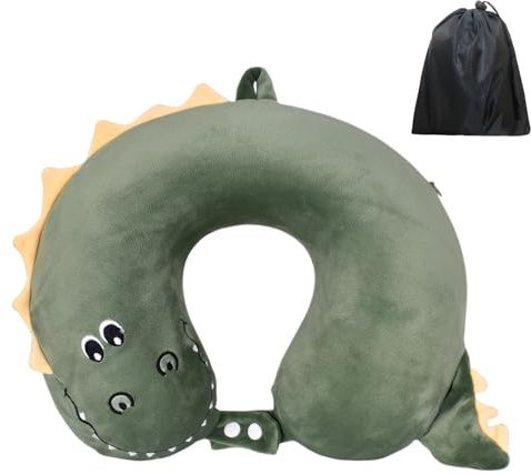 Zimoer Oreiller de Voyage en Mousse à Mémoire, Ergonomique Coussin Cervical Compact pour Enfants et Adultes, Confort Tour de Cou pour Avion, Voiture et Maison - Soutien du Cou et de la Tête (Vert)