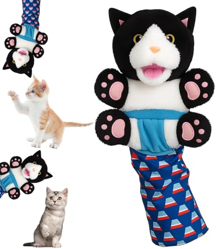 QhgPnt Cat Wrestling Glove, Interactive Cat Toys for Indoor, Cats Hand Puppets, Durable Plush Cats Toy for Playtime, Gift for Cat Owners and Children