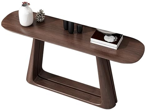 lyxamjrzyp Mesa Consola Estilo Chino para Entrada, Consola Larga Nogal, Mesa Estrecha Minimalista para Recibidor Salon o Dormitorio(39.3in/100cm)