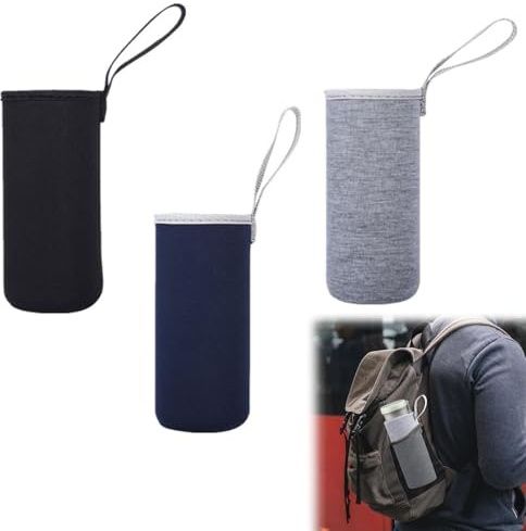 Couvercle de Bouteille en Néoprène,Housse de Protection Thermique,Manchon de Bouteille en Néoprène,Pochette de Protection pour Bouteilles en Verre (Noir + Tibétain + Gris)