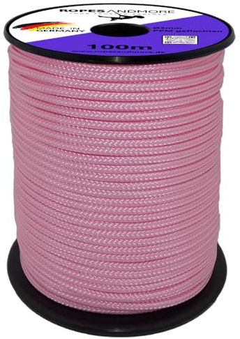 PP Polypropylenseil Seil 3mm 100m PPM 16-Fach geflochten Polypropylen Schnur Kordel +30 Farben von Ropes and More® (Rosa)
