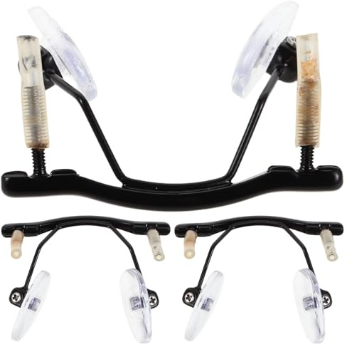 MOLUCKFU Supporto Ponte Nasello e Installazione Sicura Leggero in Metallo e Acrilico 3 Pezzi Design a Foratura Singola, Forma Ergonomica per Occhiali senza Montatura per Uso Ufficio