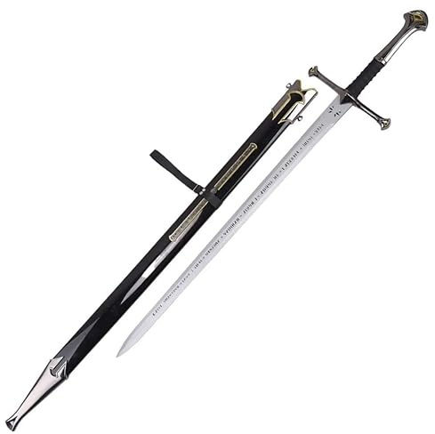 AMONT | Spada Anduril Decorativa Il Signore degli Anelli | Replica Senza Fili di Bambù con Rune per Mostra Collezionista | EYM