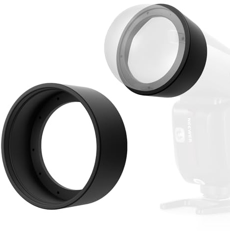 NEEWER Bague d'Adaptation Ronde en Silicone pour Flashs Cobra Ronds Z2 Z2PRO Z2II Z3 Z3R, Diffuseur Dôme M12 et Kit de Gélatines de Couleur à Grille Volet Magnétique CRM2, CRS19