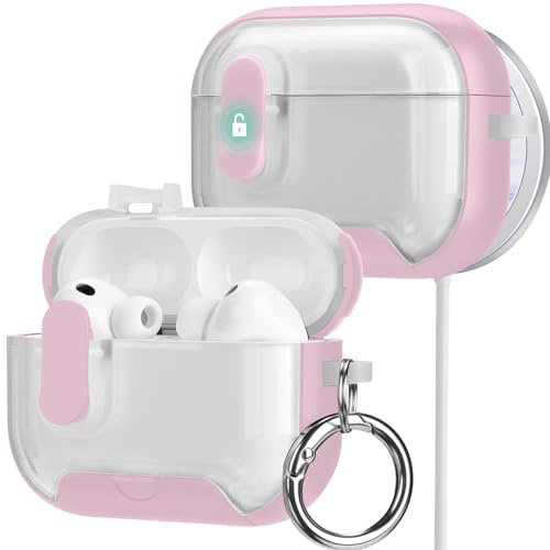 HITZEE Hülle für AirPods Pro 3 2025 mit Phone Ständer, Weich TPU Schutzhülle für AirPods Pro 3rd Generation mit Magnetisch Auto-Locking, Kompatibel mit MagSaf, Rosa