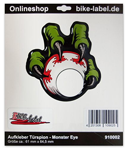 BIKE-label Sticker Aufkleber 3D Türspion Deko Monster Hand gruselig Halloween 910002