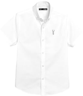 NEXT Jungen Logo Oxford-Kurzarmhemd mit hohem Baumwollanteil, Logo 98-176