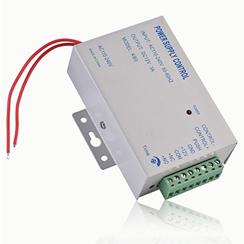 Contrôleur d'alimentation, AC 110-240V à DC 12V, pour système de contrôle d'accès de porte, caméra d'interphone Verrouillage électrique du verrou de gâche Verrouillage magnétique Contrôle de l'aliment