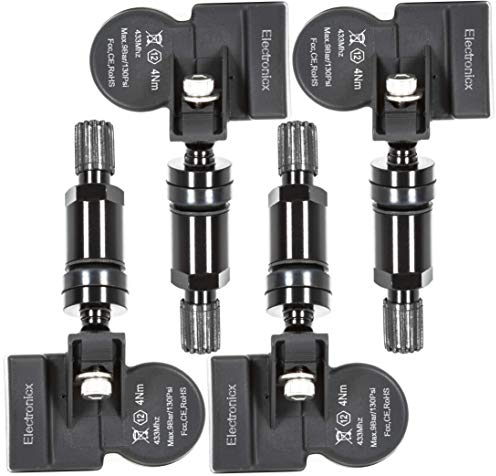 4x RDKS TPMS Reifendrucksensor Reifendruckkontrollsystem Metallventil Schwarz passend für Citan Twizy Wind Master Trafic Twingo