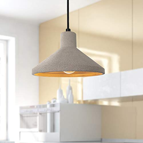 Paco Home Luminaria Suspendida, E27, Lámpara Para Salón, Comedor Y Cocina De Altura Ajustable, Color: Hormigón-piedra-gris, Bombilla: Sin bombillas