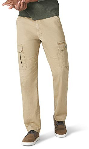 Wrangler Pantalón Vaquero Cargo para Hombre, Relaxed Fit, Straight Leg, Beige (Elmwood), 32W / 32L