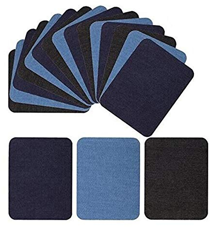 CYWQ Aufnäher zum Aufbügeln, Denim-Baumwolle, bestickt, Aufnäher für Kleidung, Jacken, Rucksäcke, Schuhe, Mützen für Kinder und Erwachsene, 18 Stück