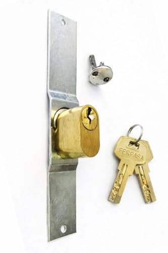 FERPASA® - Cerradura Puerta Ballesta con Llave de Puntos – Seguridad Metálica para Puertas Extensibles, Acabado Resistente y Duradero – 146x23,5 MM.