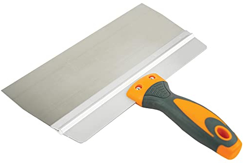 Toolty Stainless Steel Spatula - 250x90mm - Rubber Handle and Aluminum Profile - for Plastering, Finishing, Sand, Cement - Filling, Taping Knife, DIY - TLTY-2024