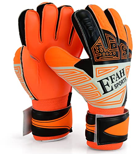 EFAH SPORTS Fußball-Torwarthandschuhe für Kinder, Jungen, Kinder, Jugendliche, Fußball, Goaile Handschuh mit Fingerschutz und doppeltem Handgelenkschutz, starke Grifffläche
