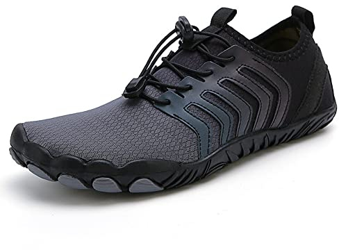 Badeschuhe Wasserschuhe Aquaschuhe Strandschuhe Schnell Trocknend Schwimmschuhe Breathable Barfußschuhe SurfschuheBadesocken für Herren Damen Kinder, st.6 schwarz, EU38