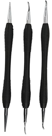 3 Herramientas de Modelado de Artesanía de Cuero, Acero Inoxidable, Herramienta de Frotamiento de Cuero para Bricolaje, Cucharas de Repujado de Cuero, Kit de Herramientas de Tallado de Modelado Artesa