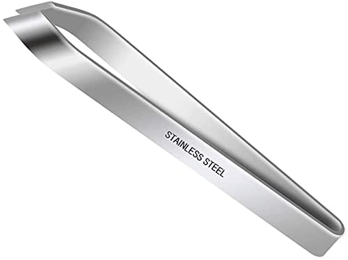 KOMUNJ Fisch Pinzette Silbere Fischgrätenzange Edelstahl Grätenzange Fisch Pinzette Zange Grätenpinzette, Schräge Fisch Pinzette, für Entfernen von Hühner,Enten und Fischhaaren