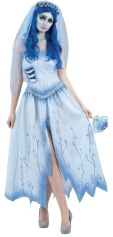 Corpse Bride Emily CostumeDress & Headband With VeilL