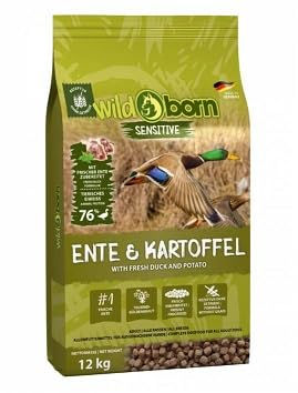 Wildborn Ente & Kartoffel Adult 1 x 12 kg | Hunde-Trockenfutter für Erwachsene Hunde mit frischem Entenfleisch | 76% tierisches Protein