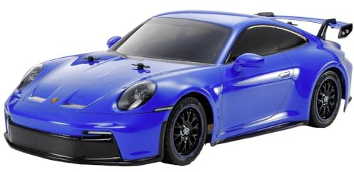 Tamiya 47496 1:10 RC Porsche 911 GT3 (992) Blau TT-02 - ferngesteuertes Auto, RC Fahrzeug, Modellbau, Bausatz zum Zusammenbauen, Hobby, Basteln, RC Modellbau