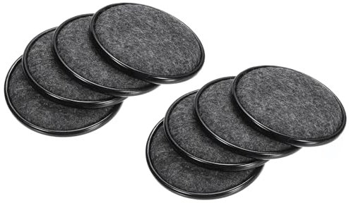 sourcing map Möbelgleiter, 8 Stück 61mm - Filz-Rundgleiter, Wiederverwendbare Möbeluntersetzer für Teppich-, Fliesen-, Vinyl- und Holzböden (Schwarz)
