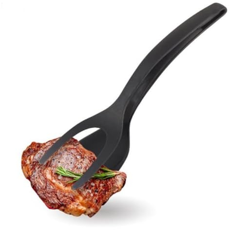 QHFlashbuy Spiegelei Doppelspatel,2-in-1Silikon-Eierwender Klemme Hitzebeständig Pfannkuchen Spatel Antihaft Kochen Spatel für Essen Grip und Flip