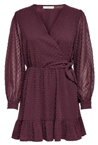 ONLY Onltiva L/S Dobby Fake Wrap Dress Wvn Vestido, Sassafras, M para Mujer