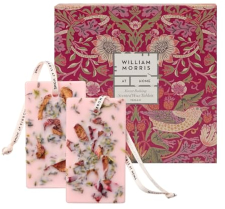 William Morris At Home Scented Wax Tablets x2, Infuse Drawers and Closets With Fragrance, Reusuable Box, Vegan and Cruelty Friendly, Housewarming Gift, 169 g (Pack of 1), Red