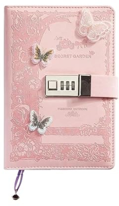 Passwort Notizbuch A5 Retro-Passwort-Notizbuch mit Schloss, Tagebücher, verdicktes Hand-Ledger-Handbuch, Studenten-Notizblock, Tagebuch, Bindemittel, Schreibwaren, Geschenk Vintage-Notizbuch mit Schlo