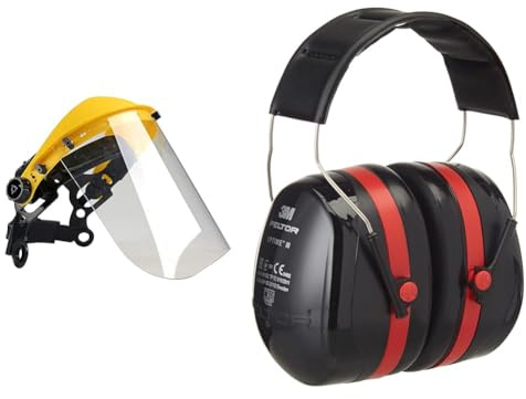 Oregon - Visière de Protection en Polycarbonate Ajustable & 3M Peltor Optime III H540A - H54001, Casque Anti Bruit Auditive de Travail, SNR = 35 dB