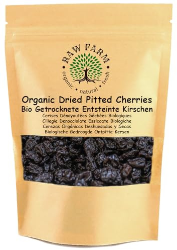 Raw Farm – Ciliegie biologiche essiccate senza nocciolo – 1kg – 100% naturali e senza additivi – Non zuccherate, senza zuccheri aggiunti né dolcificanti – Succose, fruttate e aromatiche