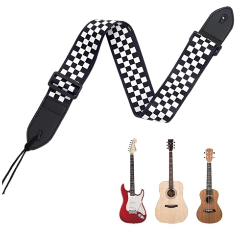 WeddHuis Gitarrengurt Geflochtene Verstellbare Gurte für E-Gitarre, Westerngitarre, Akustikgitarre & Bass