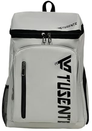 LOVIVER Tennis-Rucksack, Tennistasche, große Schlägertasche, Badminton-Rucksack für Pickleball-Schläger, Badminton, Squash, Schlägerzubehör, Silber