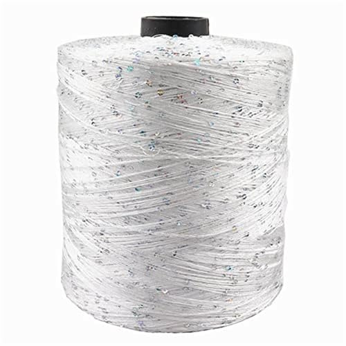 100G Summer Ice Silk Mercerisiertes Garn glitzerndes weißes Splitter-Paillettengarn merzerisiertes Garn Kugel-Glitzergarn Pailletten Beilaufgarn A-1