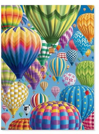 1000 Puzzles Für Erwachsene，Bunte Ballone im Himmel，Freizeit Unterhaltung Kinder Spielzeug Zuhause Dekoration Art（38x26cm）-E63