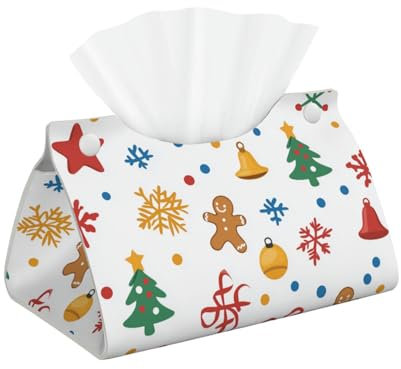Scatola porta fazzoletti a forma di omino di pan di zenzero con elementi natalizi, per la casa e l'ufficio