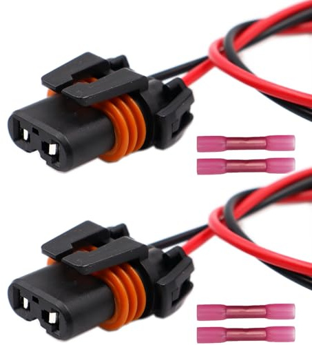 LIZAPUS 2pcs Front Fog Lights Connector Compatible with Ram 3500 2011-2018 Pigtail Plug Wiring Harness 55372734AA