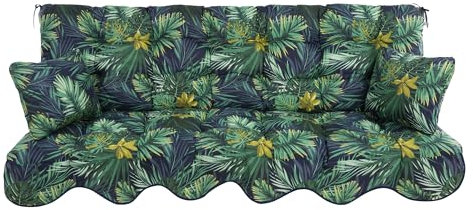 PATIO Hollywoodschaukel Auflage grün 180x50 cm Minorca Sitzpolster Rückenlehne 2 Seitenkissen Befestigungsschnüre Volant vorne