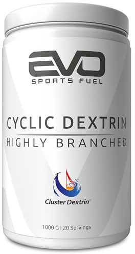 EVO SPORTS FUEL Cyclic Dextrin (Cluster Dextrin™) | 1 kg Premium & Hochverzweigtes Kohlenhydrat Pulver | Patentiertes & Schnellresorbierendes | Vegan | geprüfte Qualität | Made in Germany