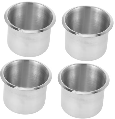 HEMOTON Portabicchieri da Barca in Acciaio Inox, 4 Pezzi, Inserto per Tazze e Lattine, Leggero e Resistente alla Corrosione per Tavolo e Consolle