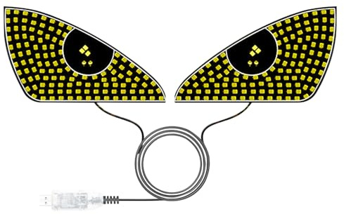 Niktule Éclairage Eyes pour Voiture | Éclairage Pare-Brise Léger pour Automobile - Écran Souple Animé Dynamique Programmable pour Effets d'Affichage sur Véhicules, Camions et Automobiles