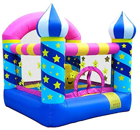 IXMLDAXD Castillo Inflable， Trampolín for el hogar, Castillo Cuadrado, Cama con cojín, tobogán Interior y Exterior, Castillos hinchables y inflables