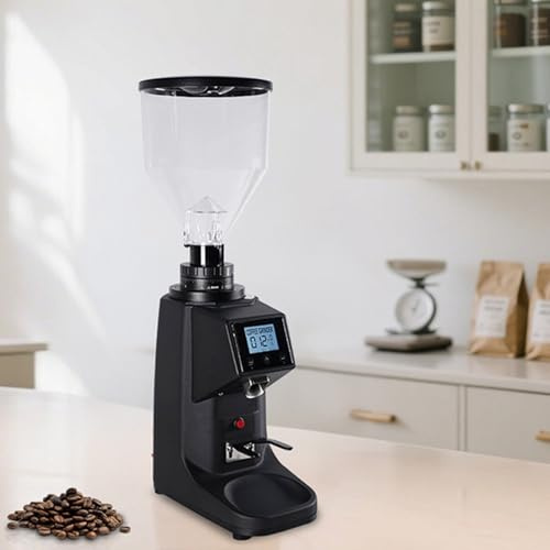 Moulin à Café éLectrique à Meules Plates 200G/500G,avec 19 RéGlages De Mouture PréCis,Machine à Expresso Professionnelle 200W,éCran NuméRique,Black-LargeWarehouse