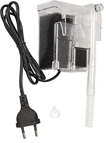 Ausla Aquarium Hang-On-Filter, Leiser Wasserfall-Außenfilter für Kleine Fische, Hängender Filter für Aquarien, Entfernt Verunreinigungen und Bietet (EU -Stecker 220 bis 240 V)