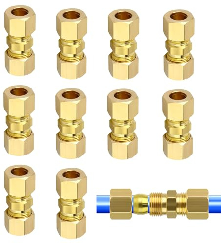 Tktouci Accesorios para Tuberías de Frenos de Automóvil, 10 Piezas Racores De Tubo De Freno De Latón, Suministros Para Reparación De Automóvil Y Vehículo Para Mecánicos